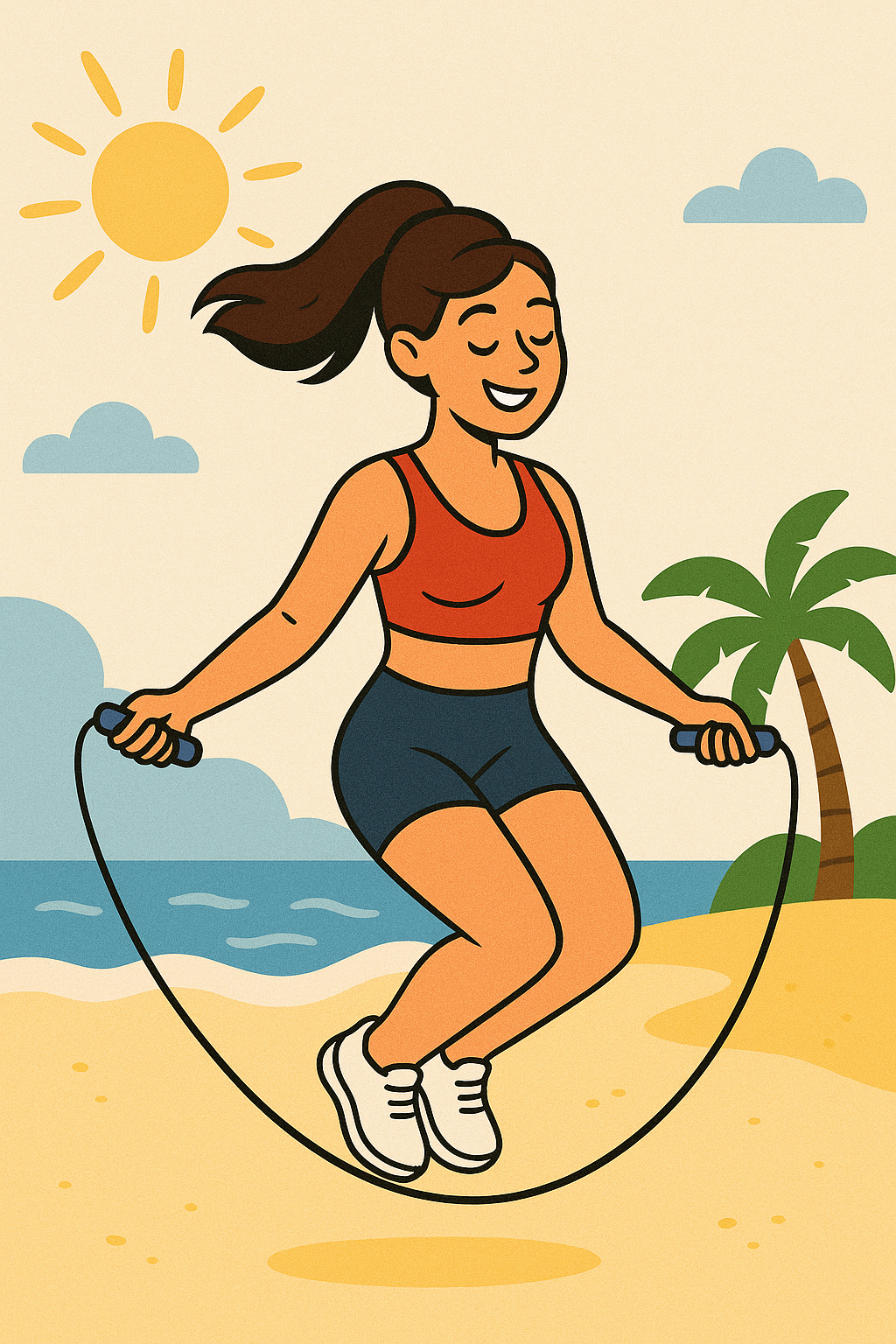 Saltar la cuerda para un cuerpo de verano | Guía de entrenamiento para  quemar grasa sin gimnasio – Elevate Rope, image size:1024x1536