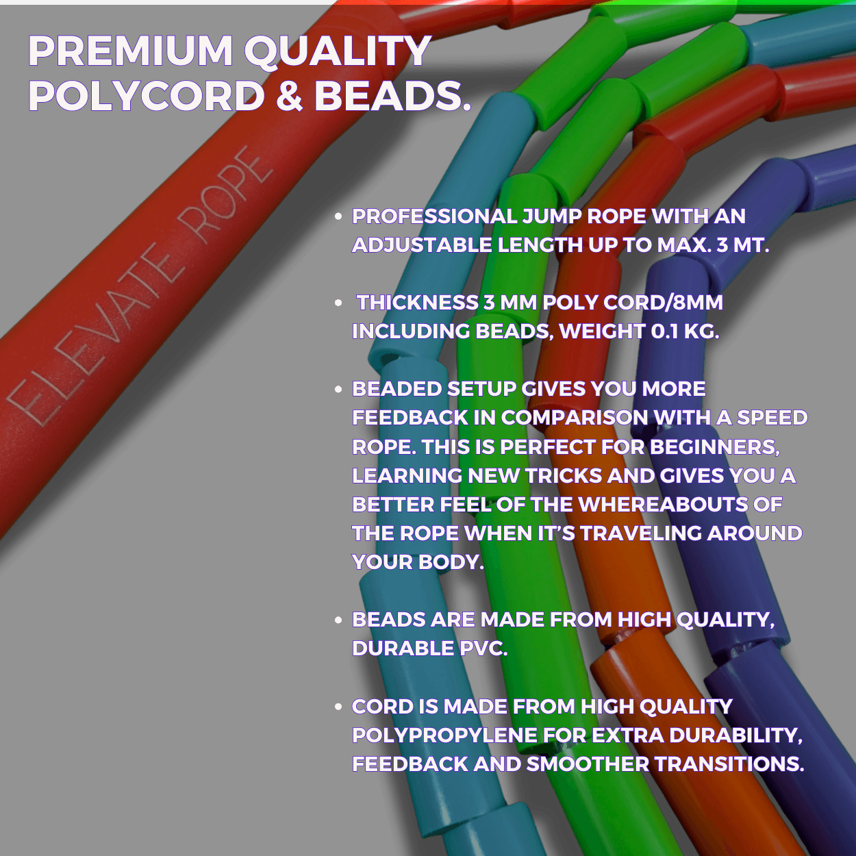 Rainbow – Beaded Jump Rope - Elevate Rope