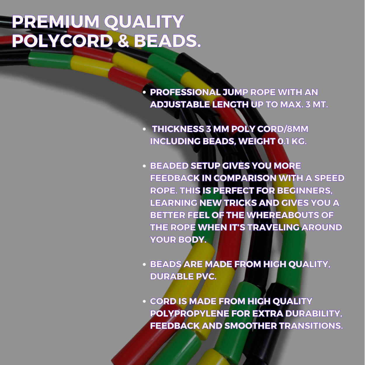 Rasta – Beaded Jump Rope - Elevate Rope