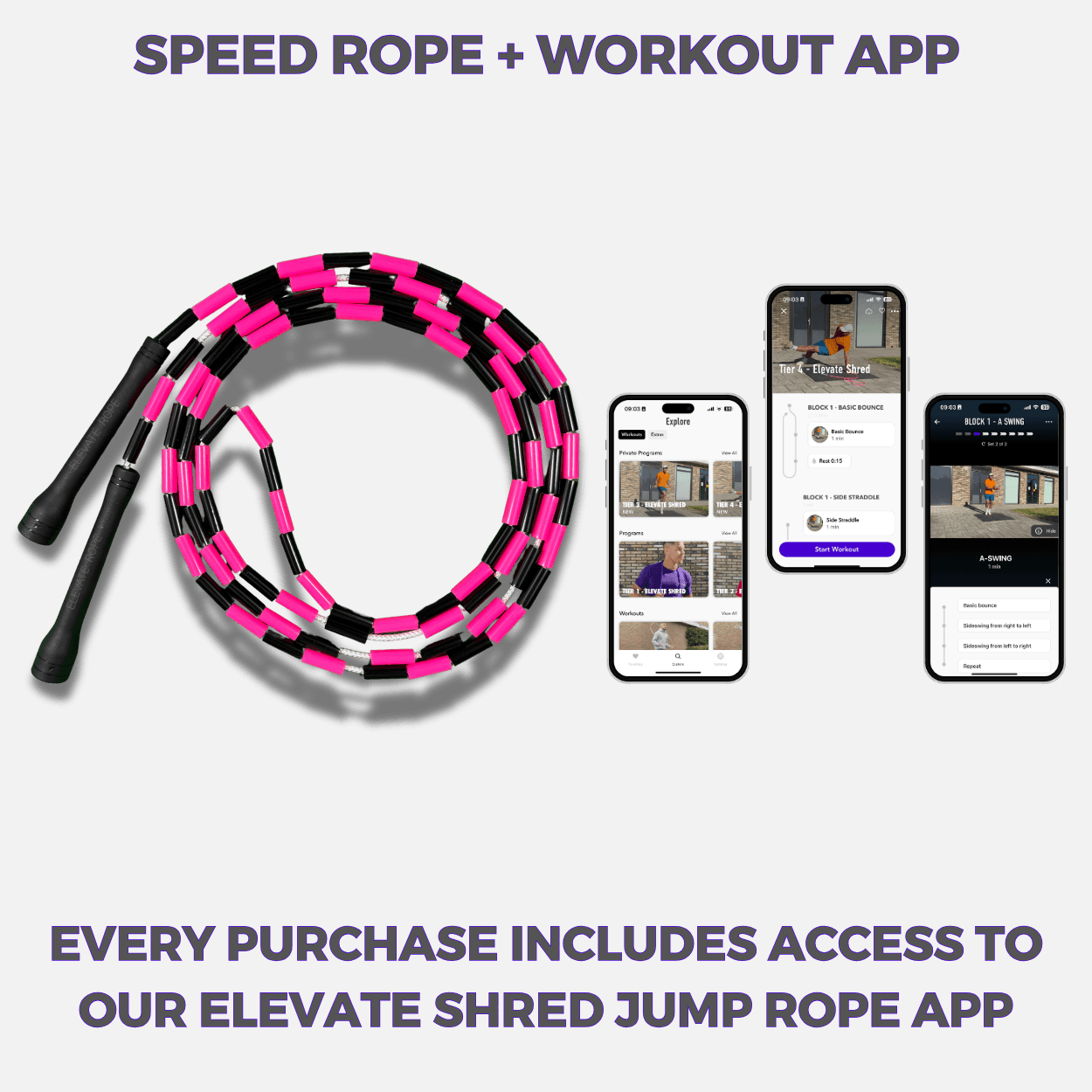 Pink Demon - Beaded Jump Rope - Elevate Rope