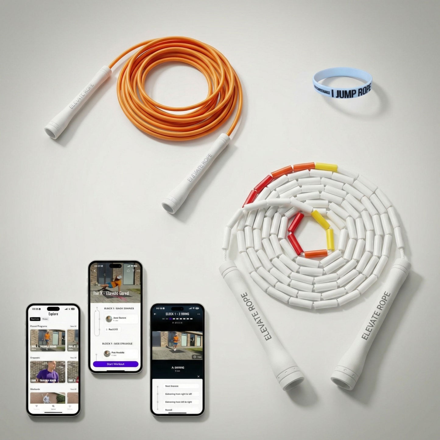 Ascent Jump Rope Starter Bundle – 2 Ropes + Band + App