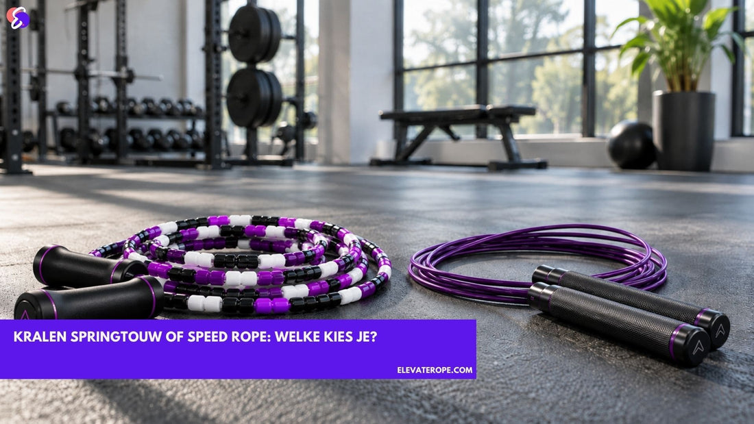 Elevate kralentouw en speed rope naast elkaar in een moderne fitnessstudio.