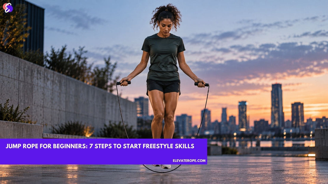 Beginner preparing to use a jump rope in a quiet outdoor training space.