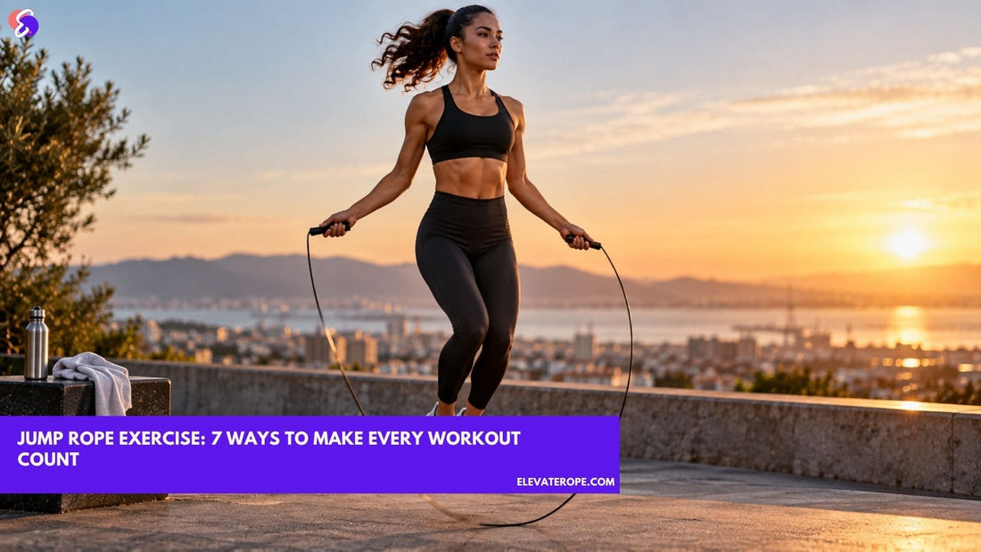 Athlete performing a jump rope exercise outdoors with controlled technique and low jumps.