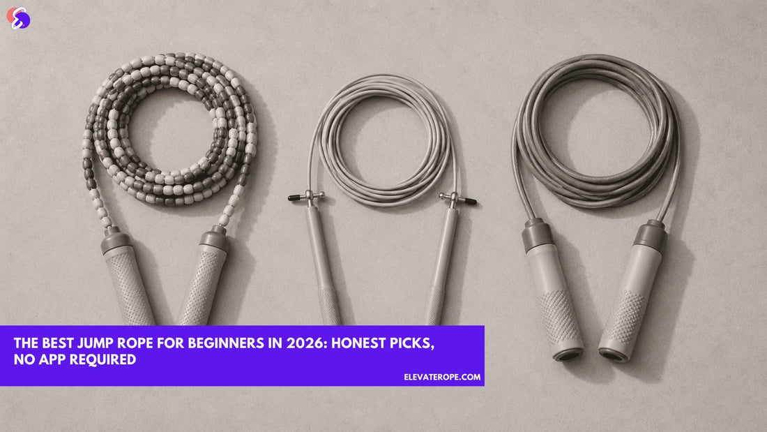 Three different jump ropes laid side by side for a beginner comparison