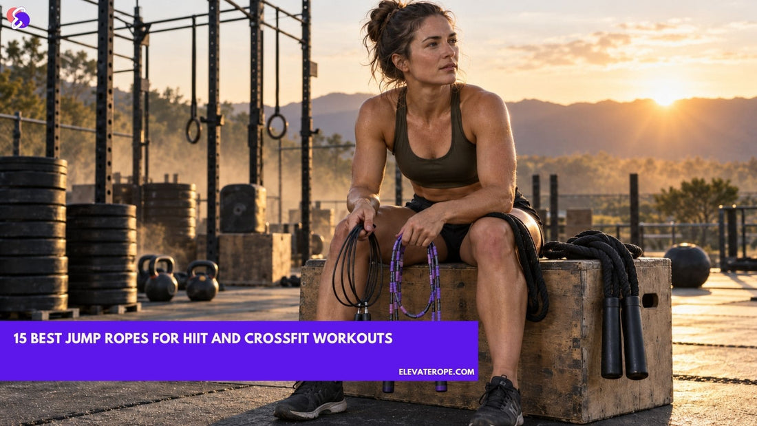 Athlete comparing speed, beaded and heavy jump ropes for HIIT and CrossFit training