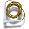 Yellow jump rope with white handles for fitness and full-body workouts