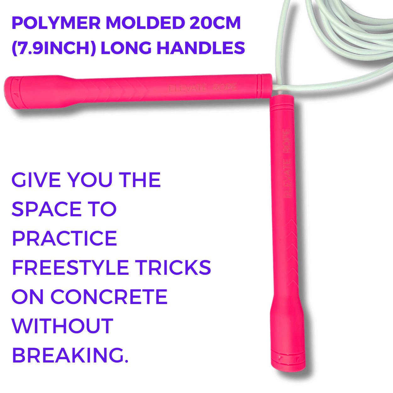 Long Handle Jump Rope (Pink Lake) - Elevate Rope