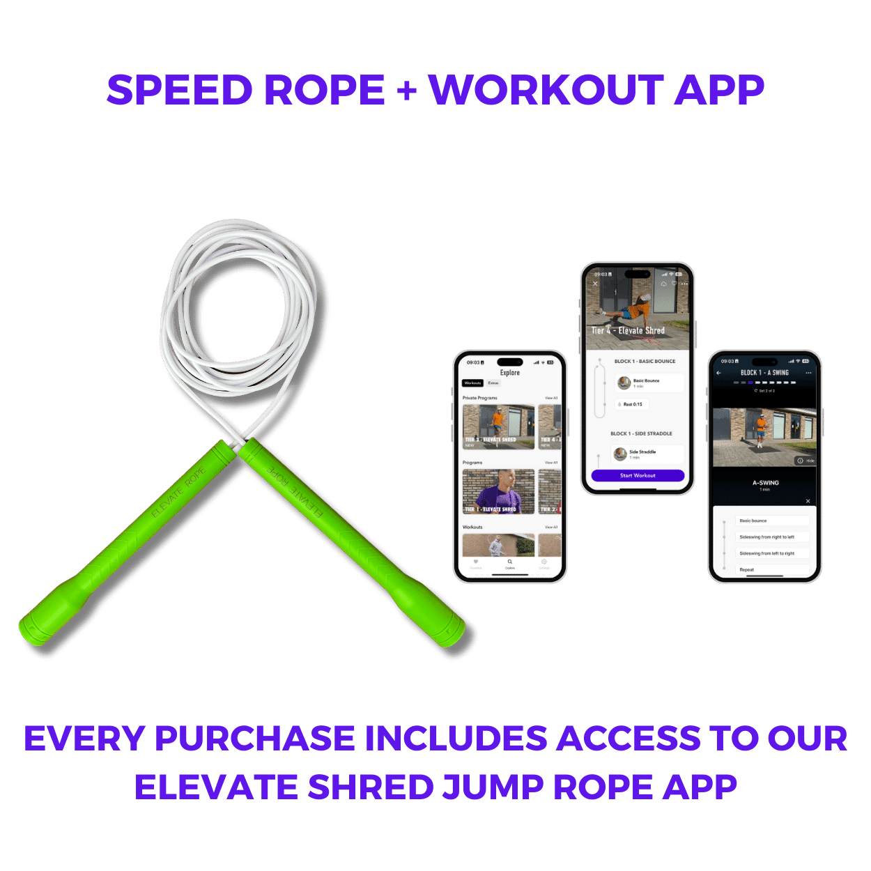 Long Handle Jump Rope (Green Leaf) - Elevate Rope
