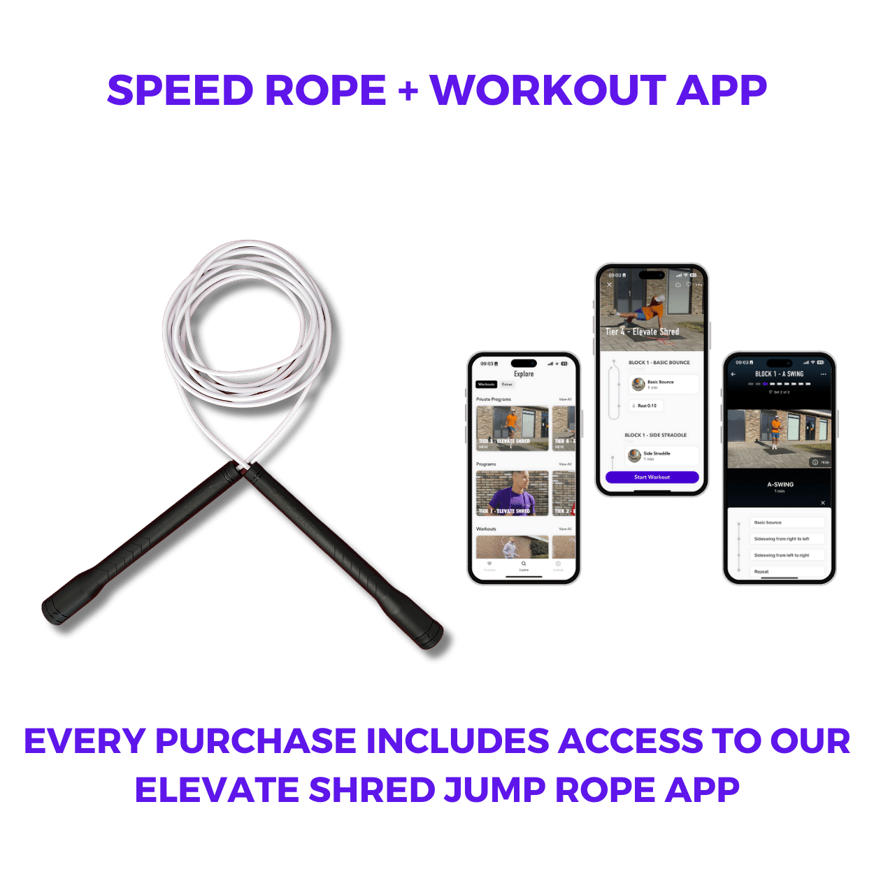 Long Handle Jump Rope (Black Olive) - Elevate Rope