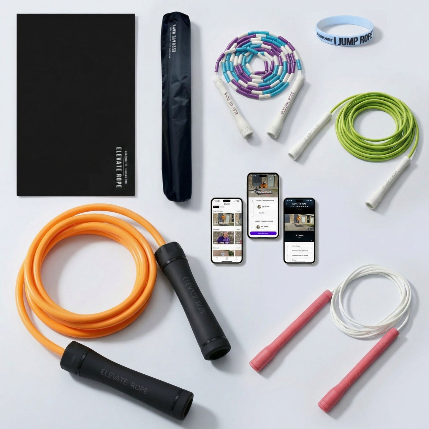 Ultimate Jump Rope Kit (Elevate) – 4 Ropes + Mat + Band + App