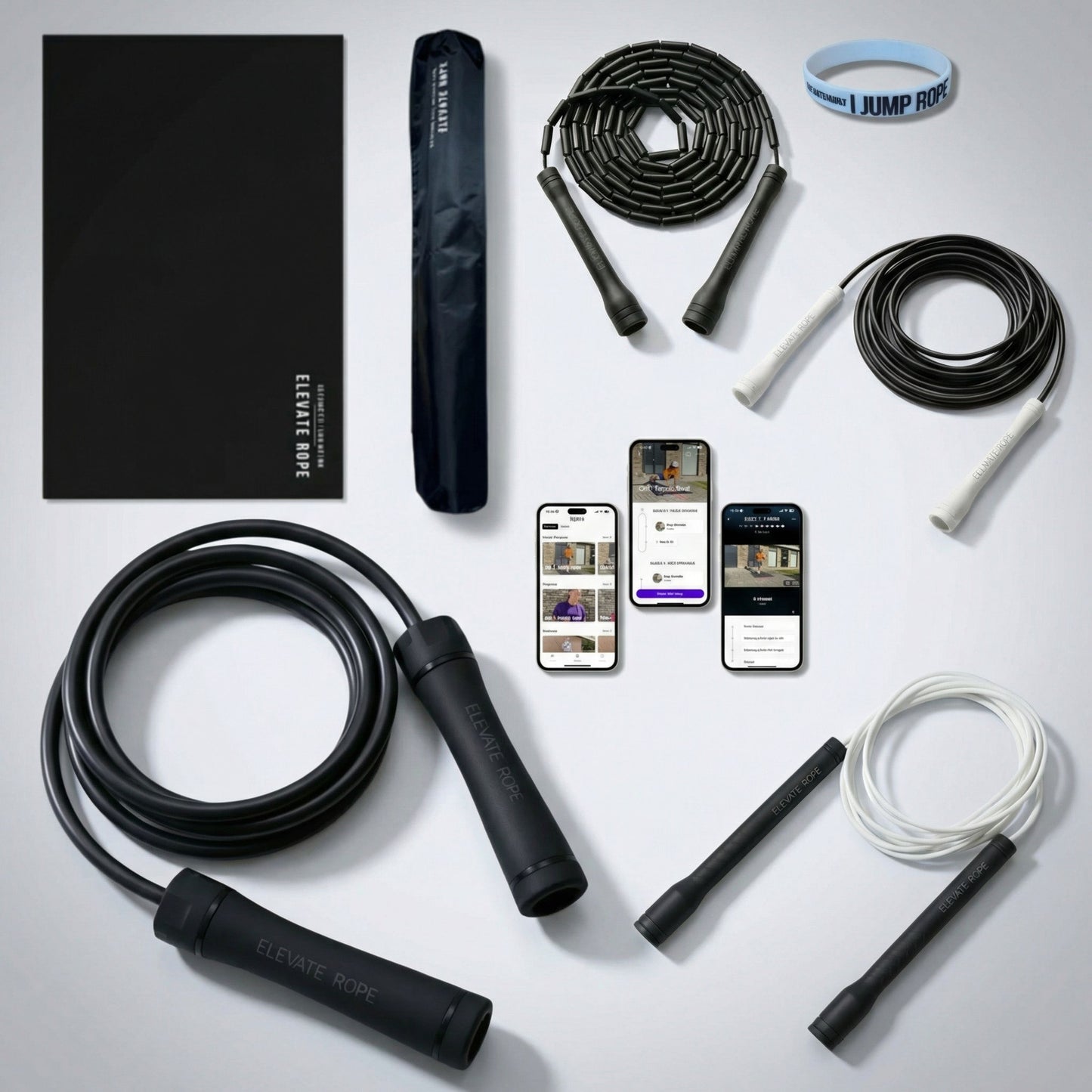 Ultimate Jump Rope Kit (Elevate) – 4 Ropes + Mat + Band + App
