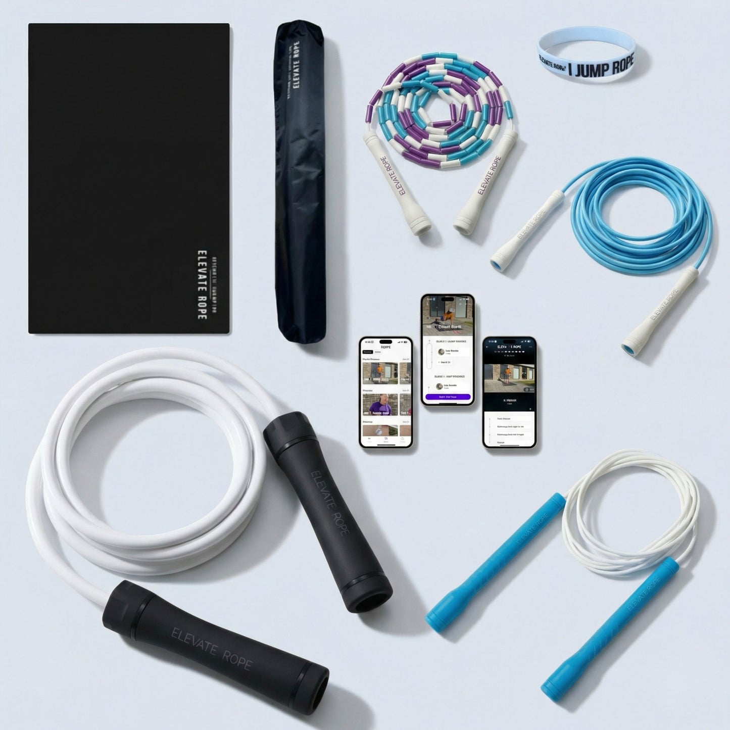 Ultimate Jump Rope Kit (Elevate) – 4 Ropes + Mat + Band + App