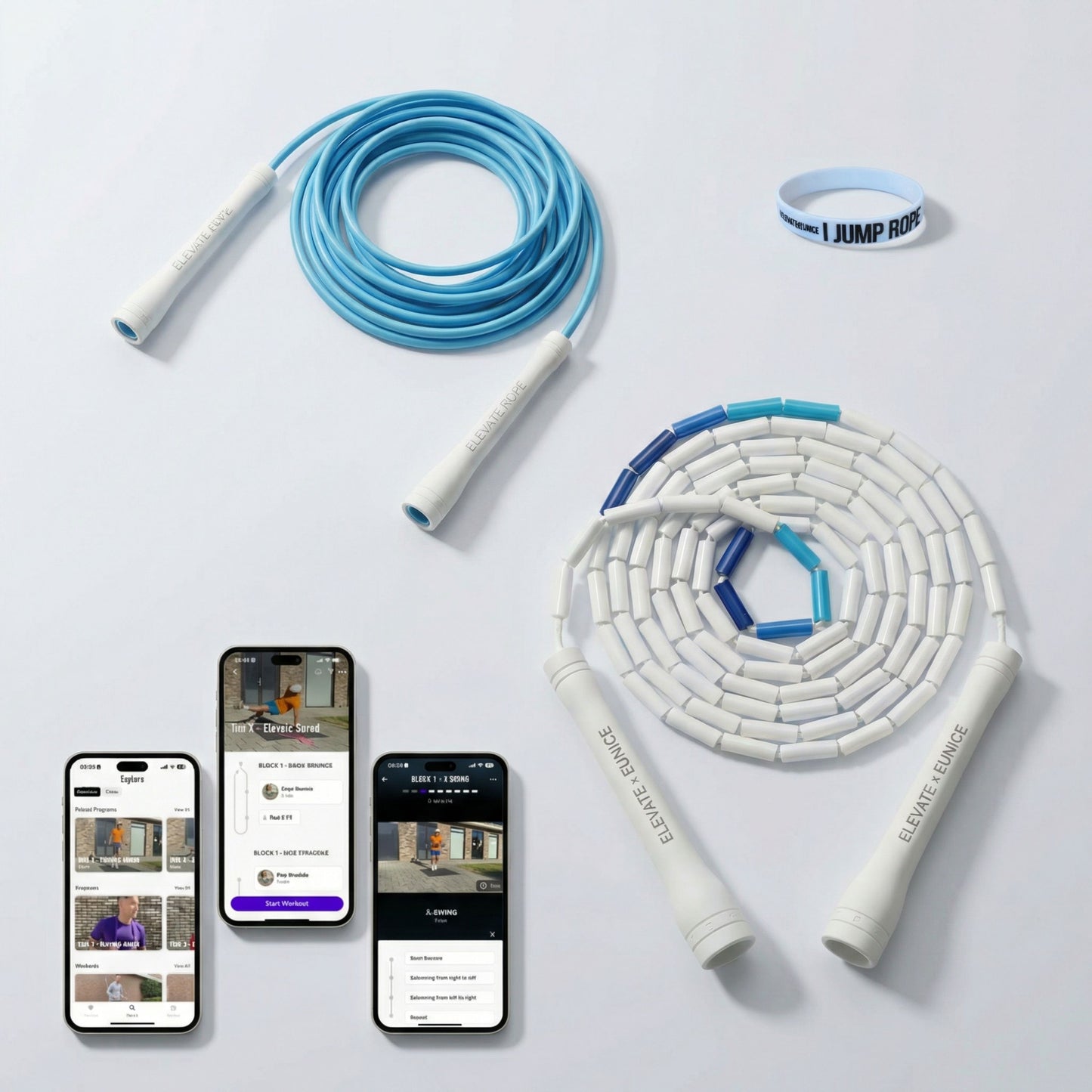 Ascent Jump Rope Starter Bundle – 2 Ropes + Band + App