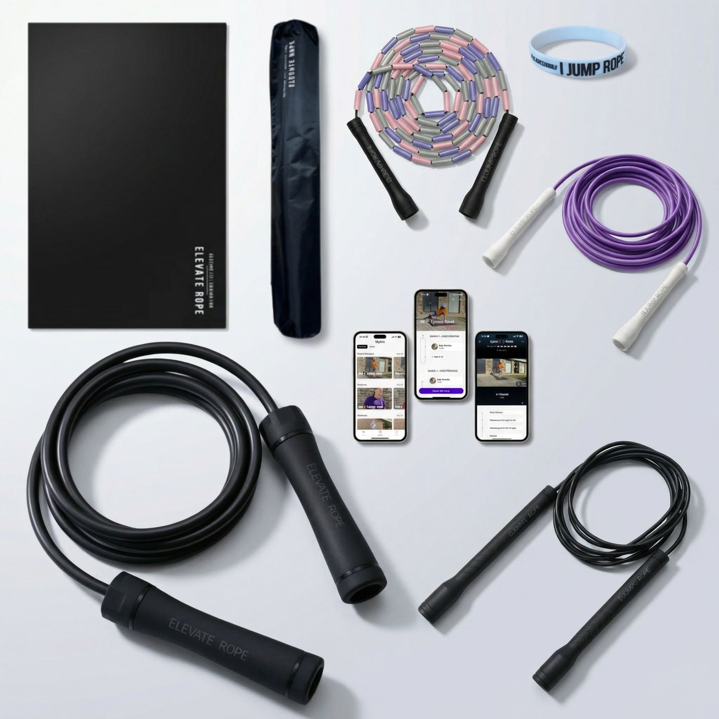 Ultimate Jump Rope Kit (Elevate) – 4 Ropes + Mat + Band + App