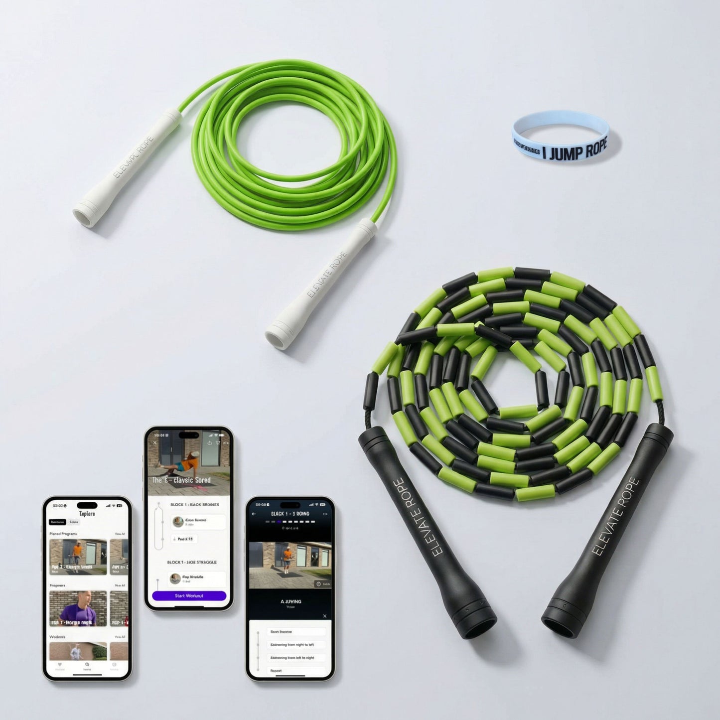 Ascent Jump Rope Starter Bundle – 2 Ropes + Band + App