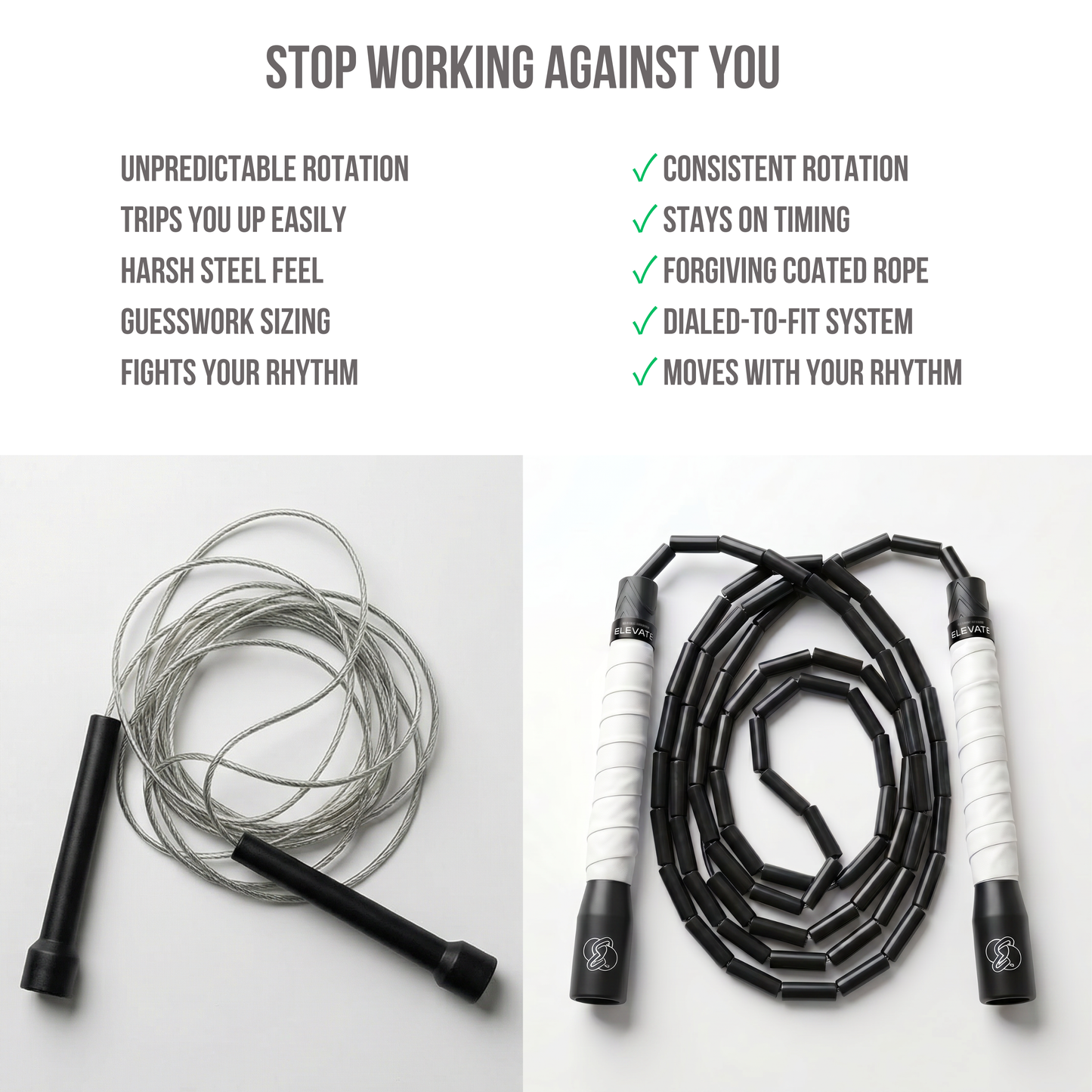 Freestyle Beaded Jump Rope – Elegance Black