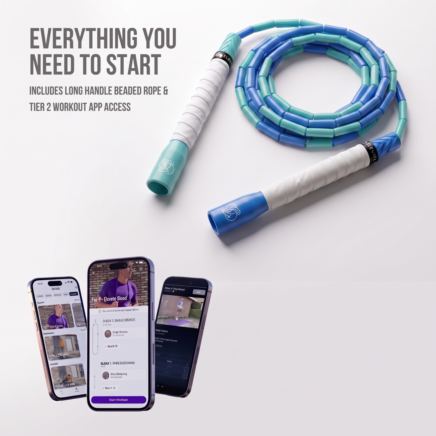 Freestyle Beaded Jump Rope – Blue/Turquoise