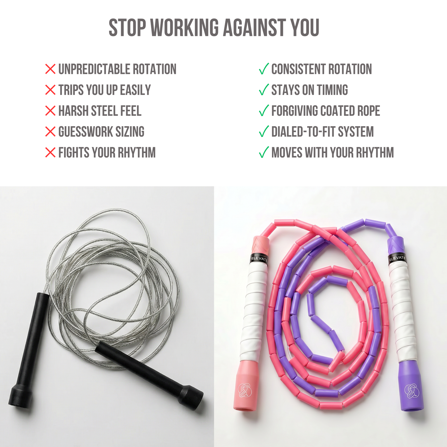Freestyle Beaded Jump Rope – Pink/Purple