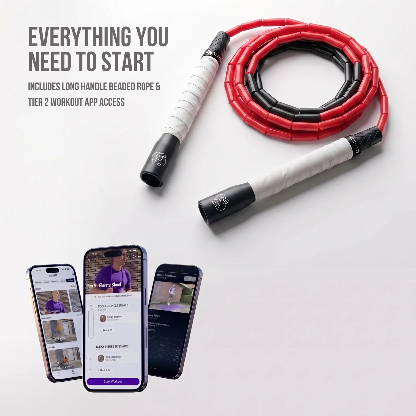 Freestyle Beaded Jump Rope – Red/Black