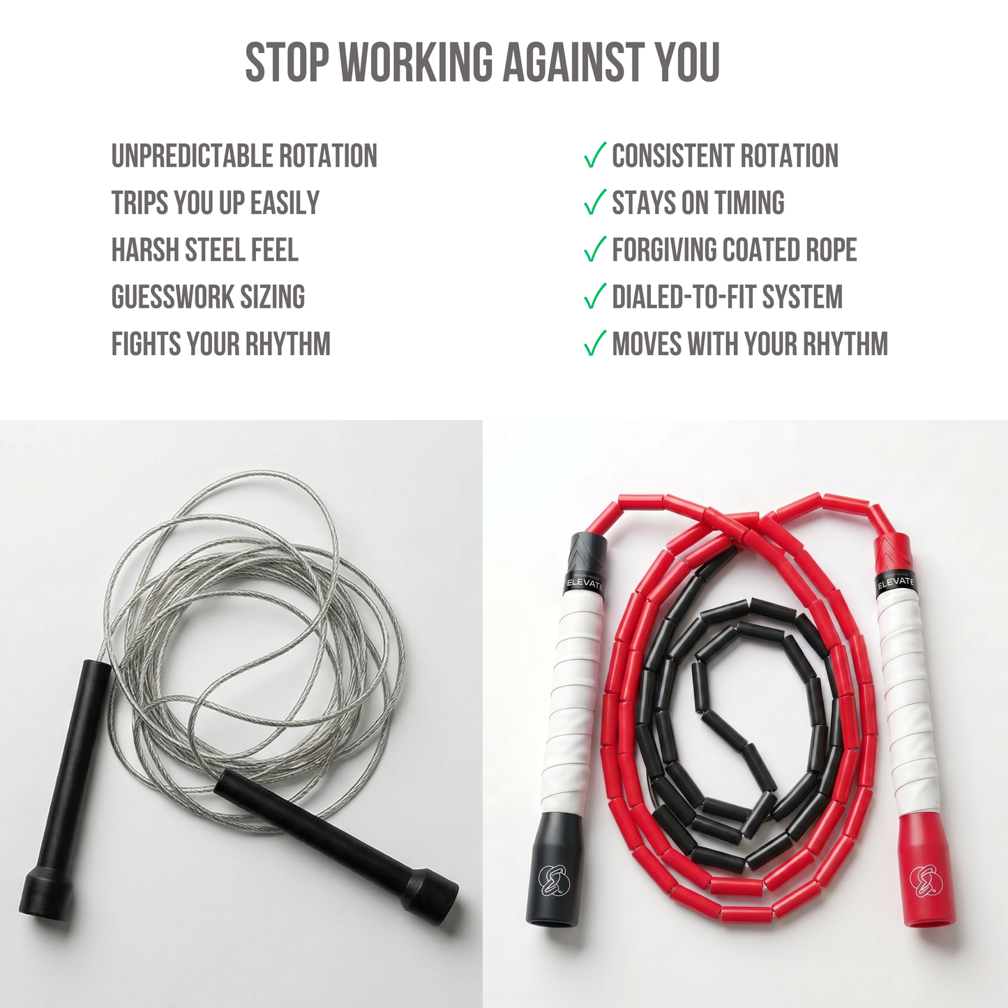 Freestyle Beaded Jump Rope – Red/Black