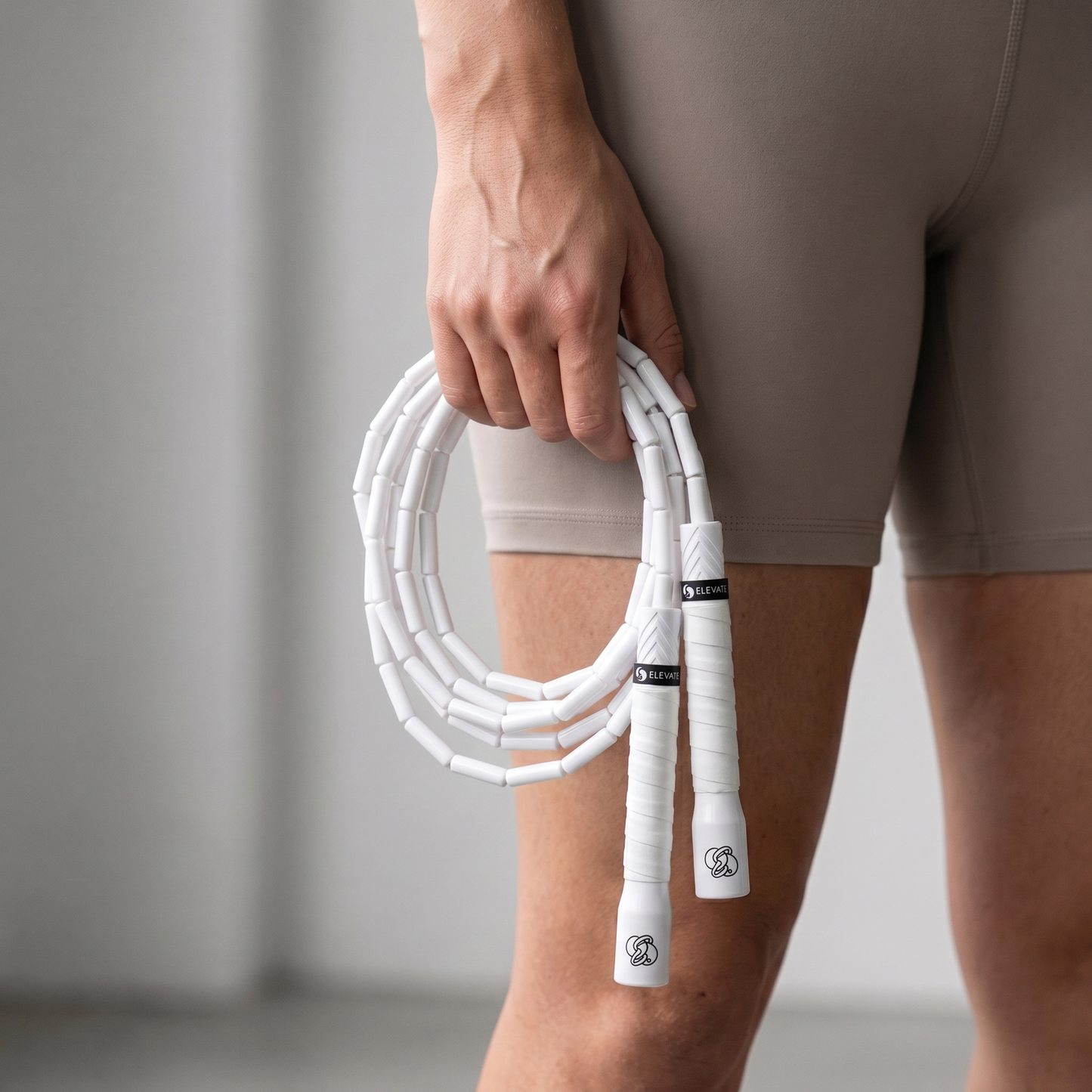 Freestyle Beaded Jump Rope – White
