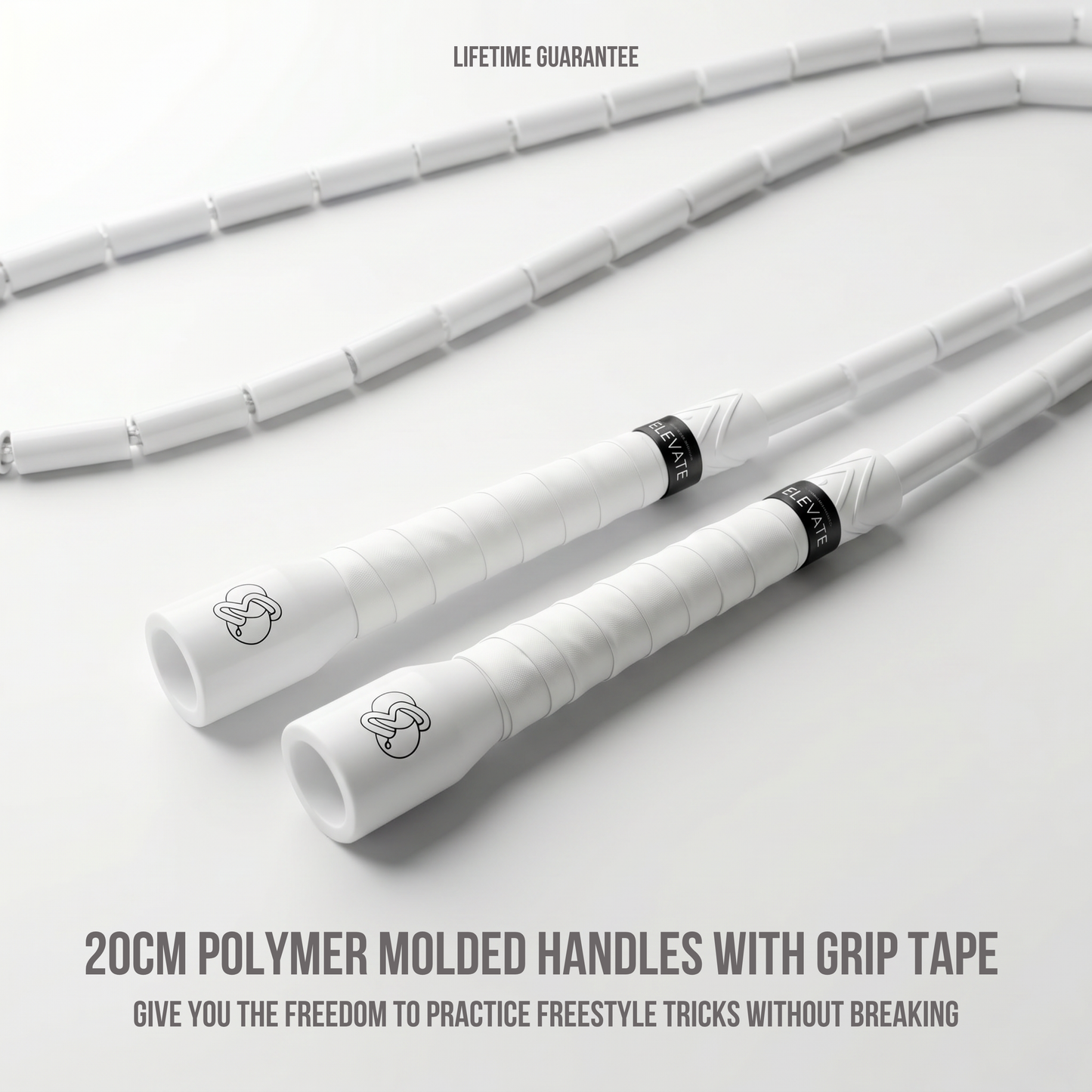 Freestyle Beaded Jump Rope – White