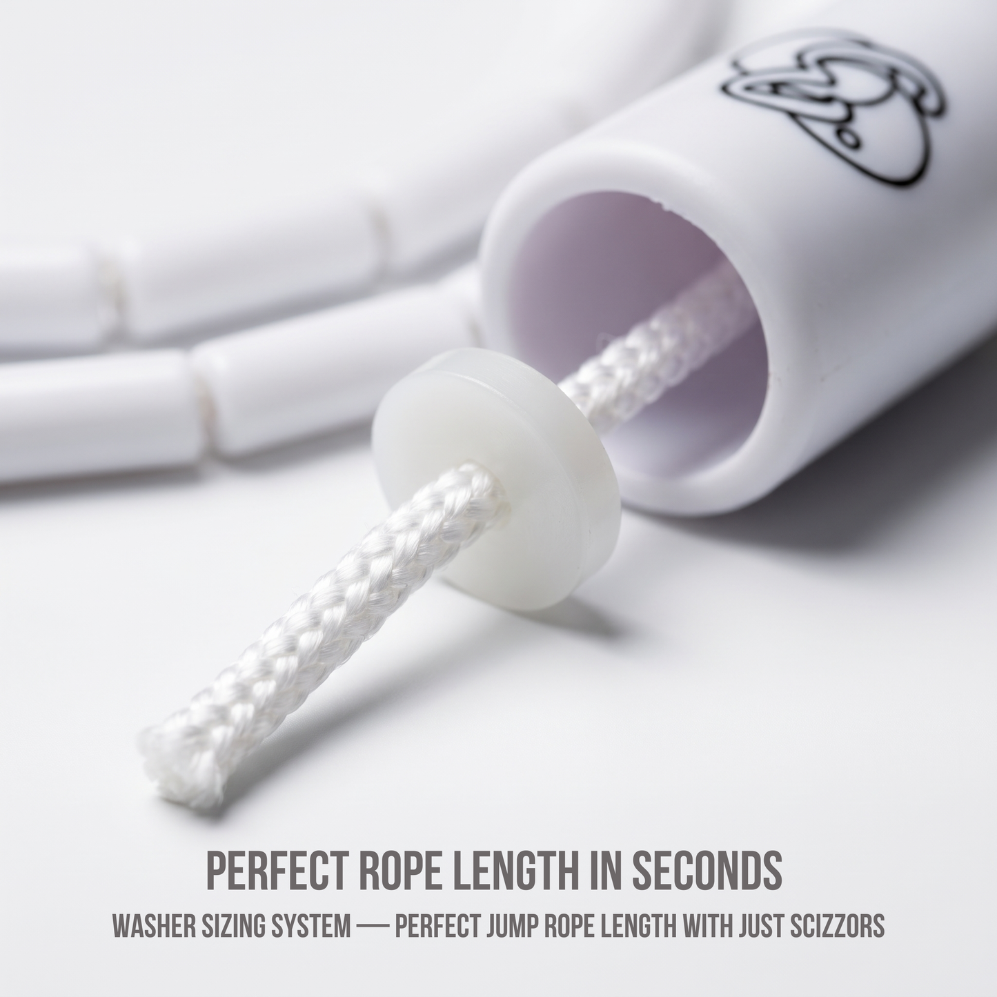 Freestyle Beaded Jump Rope – White