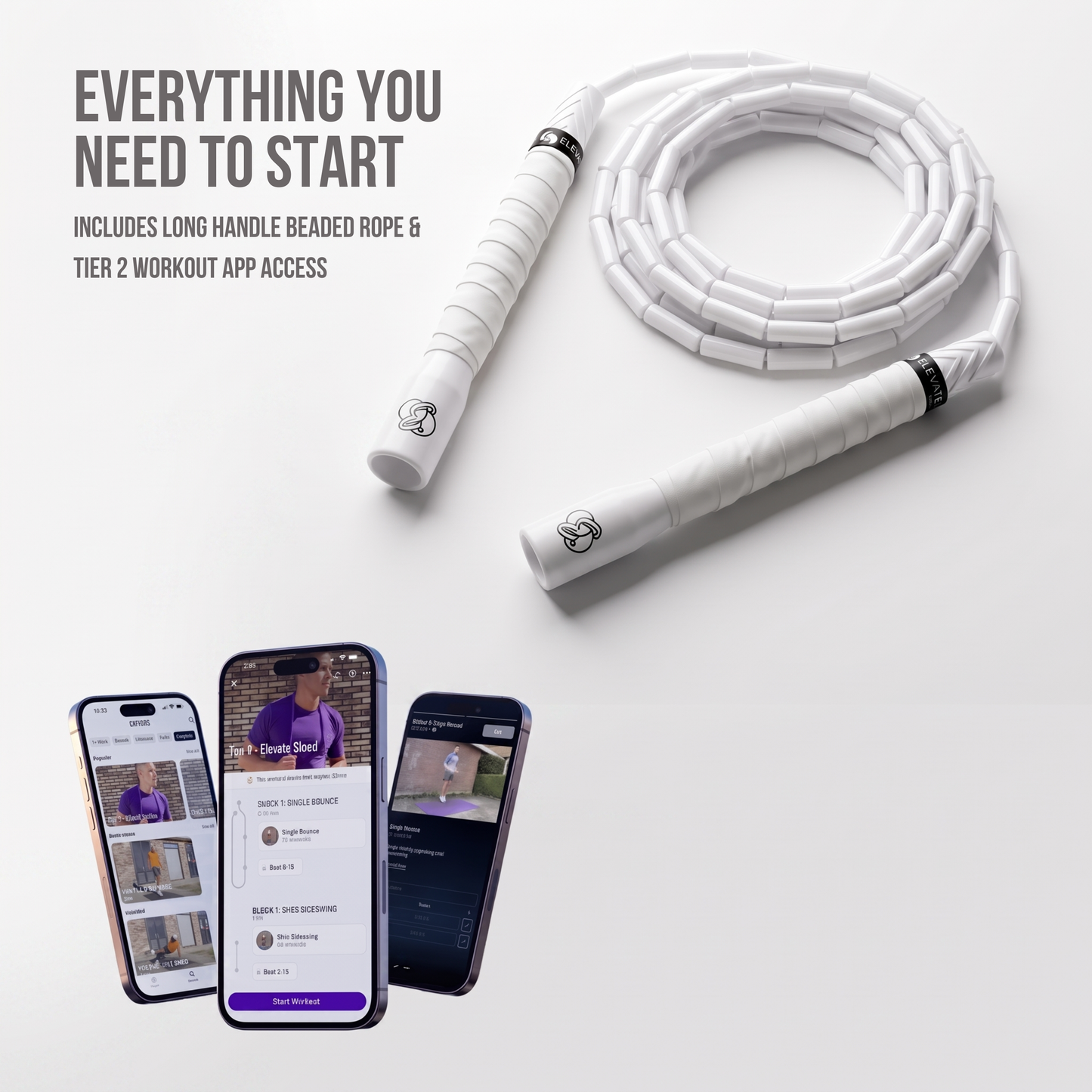 Freestyle Beaded Jump Rope – White