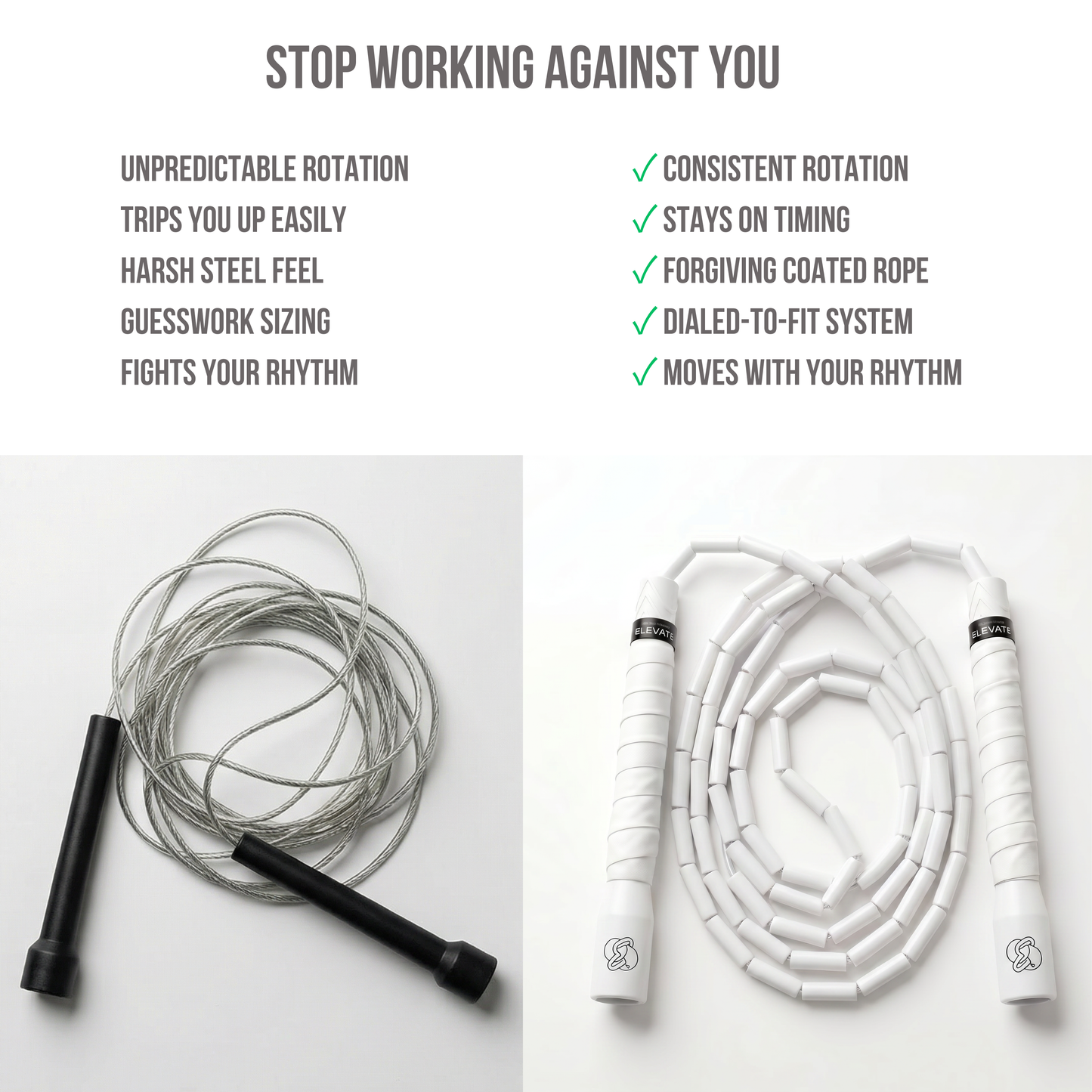 Freestyle Beaded Jump Rope – White