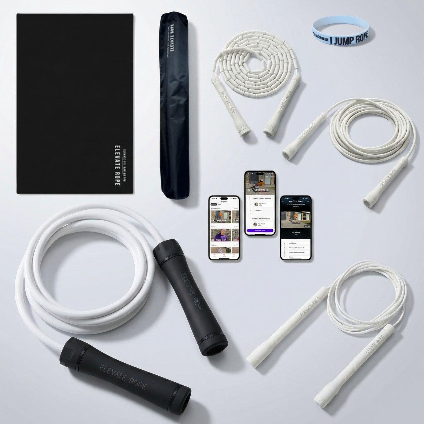 Ultimate Jump Rope Kit (Elevate) – 4 Ropes + Mat + Band + App