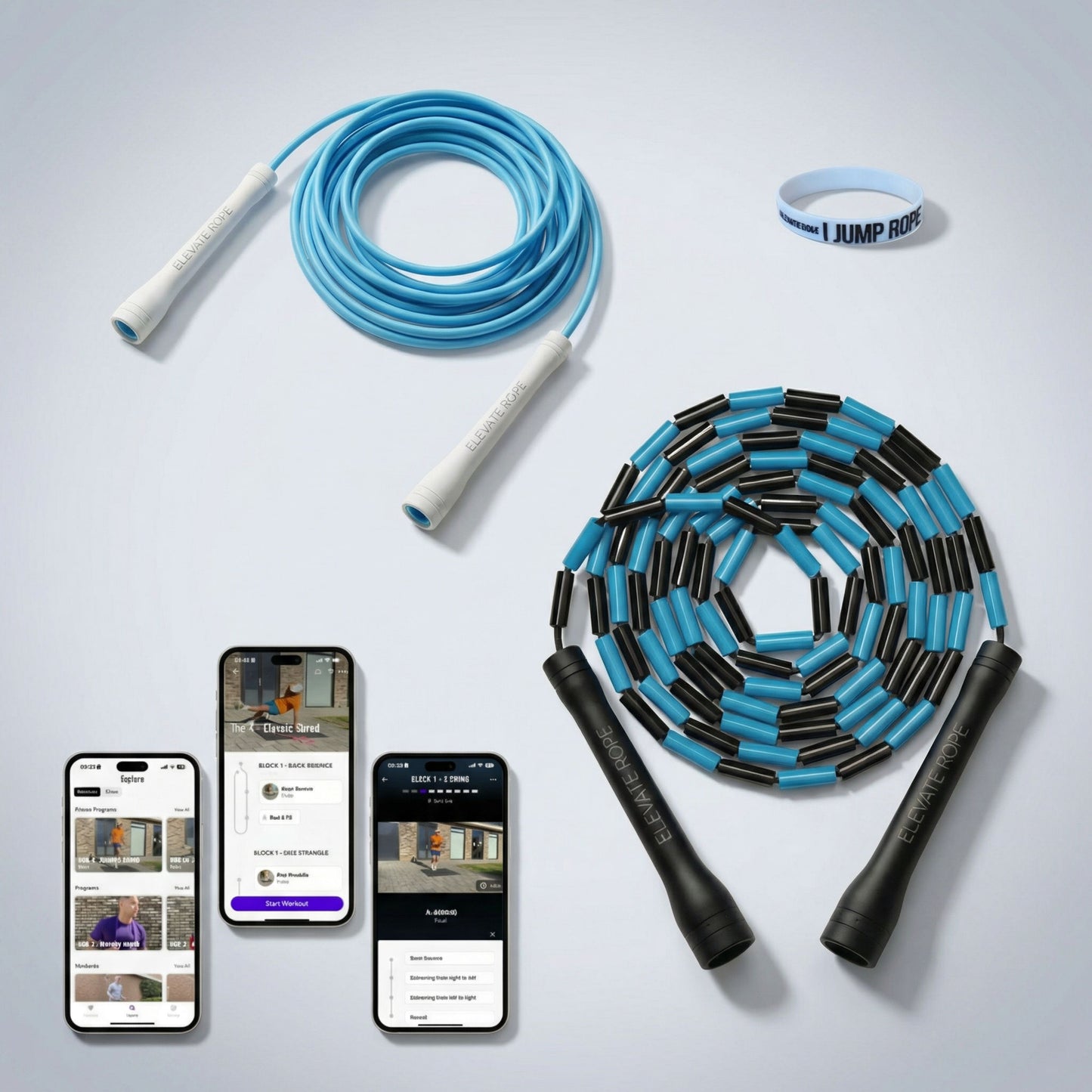 Ascent Jump Rope Starter Bundle – 2 Ropes + Band + App