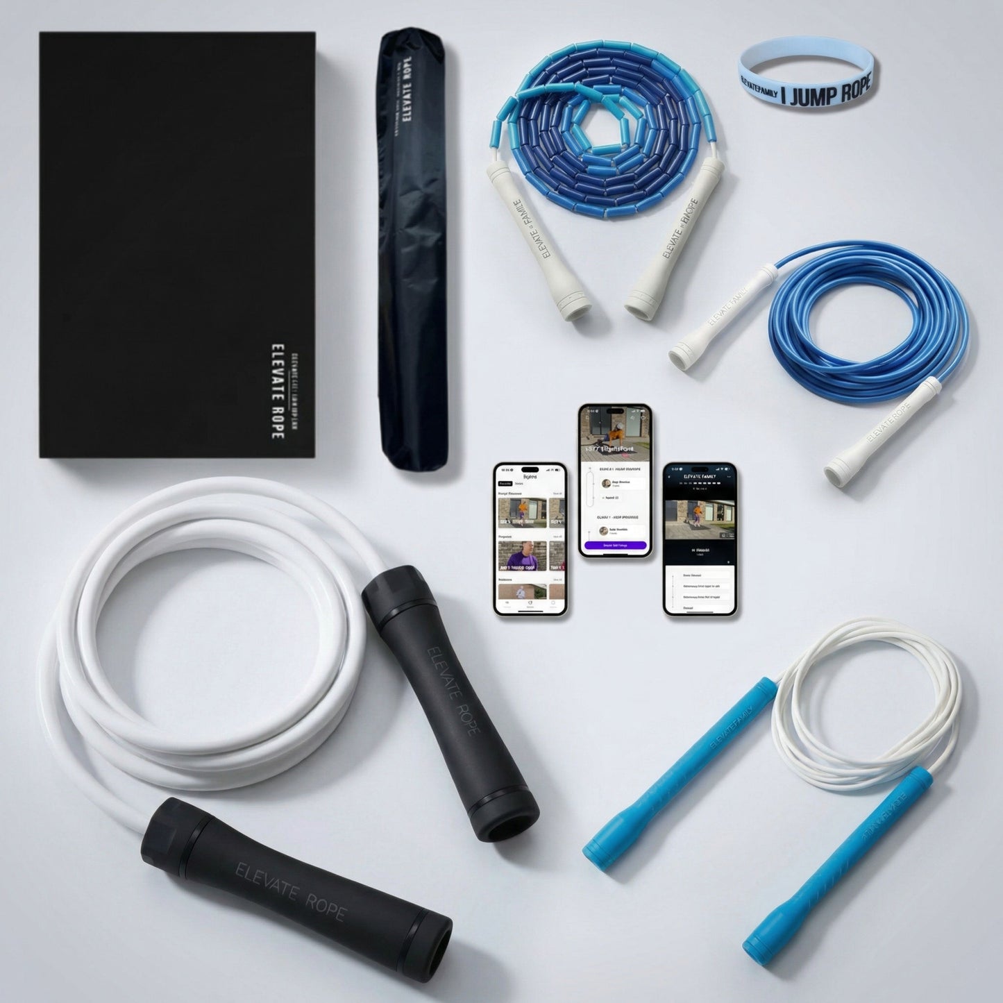 Ultimate Jump Rope Kit (Elevate) – 4 Ropes + Mat + Band + App