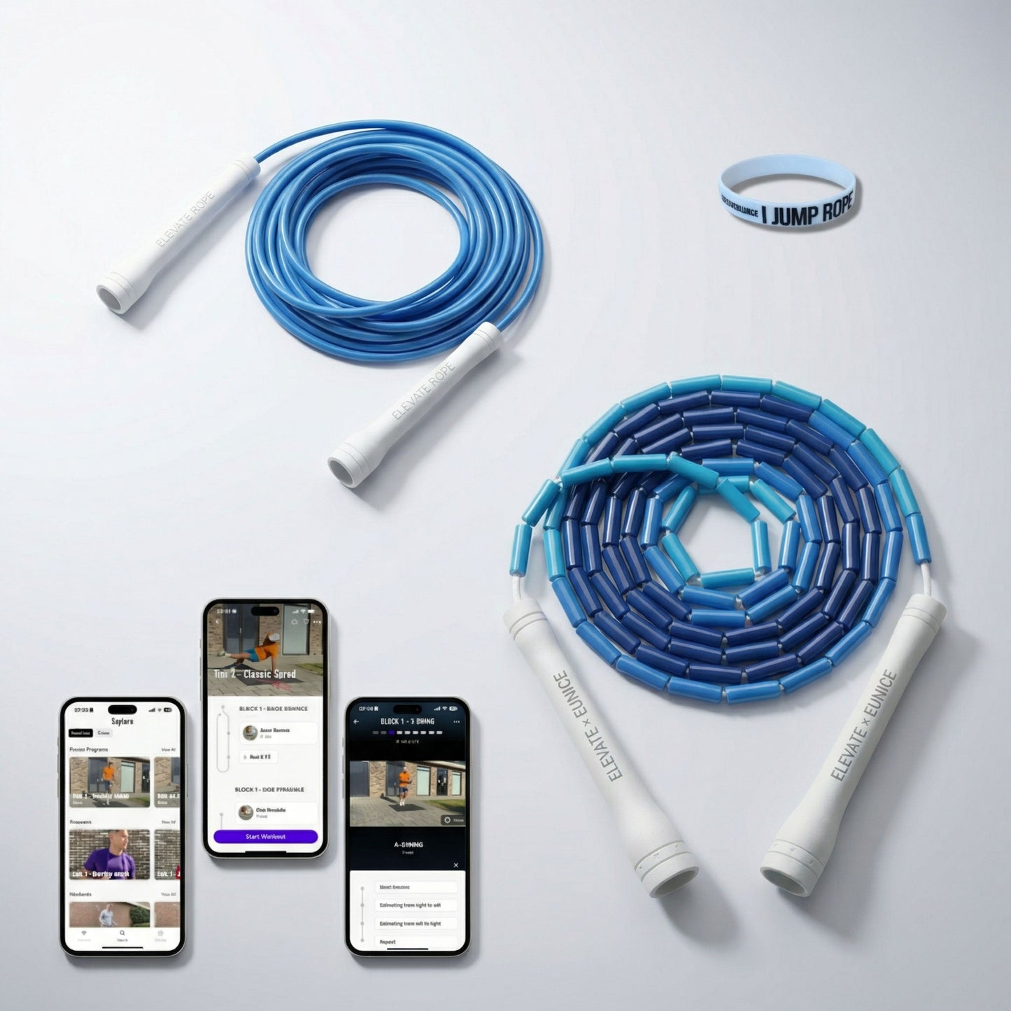 Ascent Jump Rope Starter Bundle – 2 Ropes + Band + App