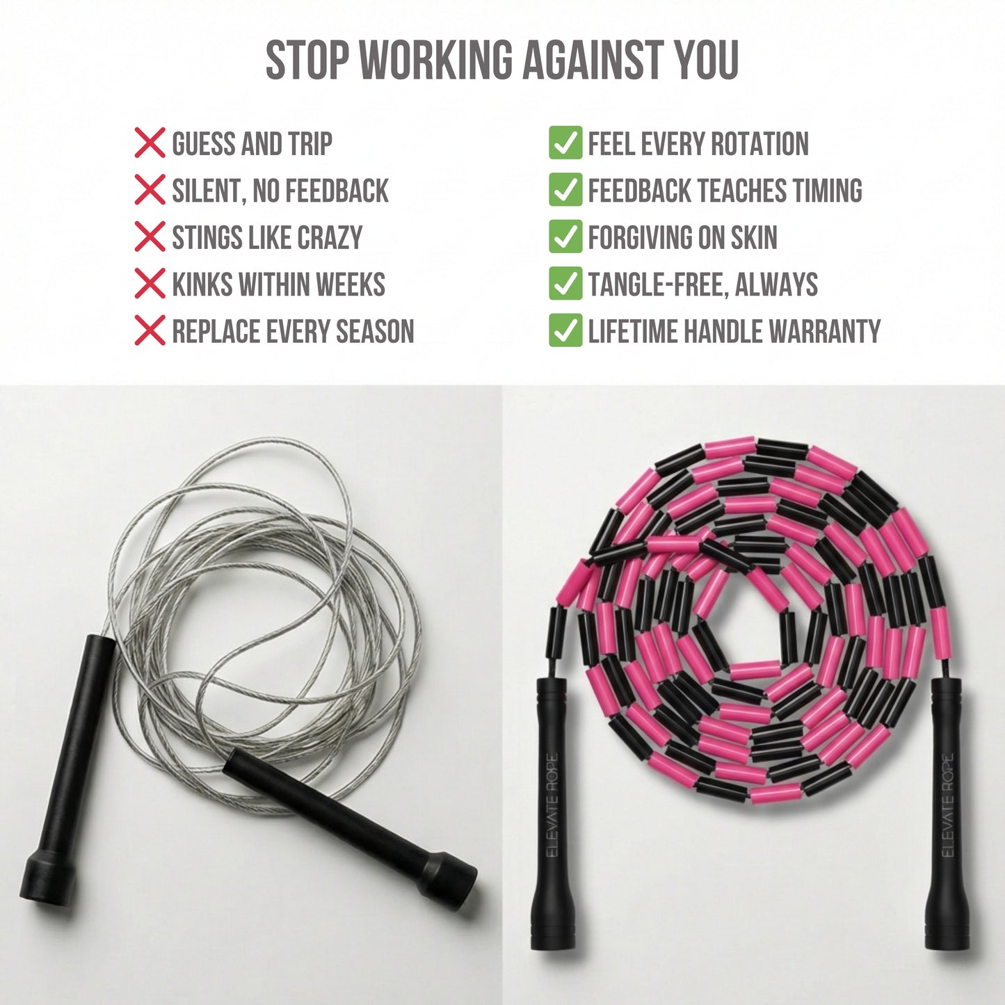 Pink Demon - Corda per saltare con perline