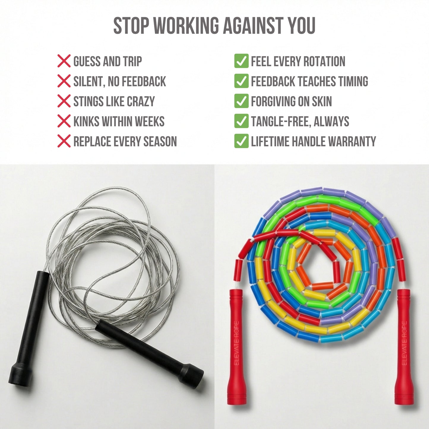 Rainbow – Cuerda para saltar con cuentas