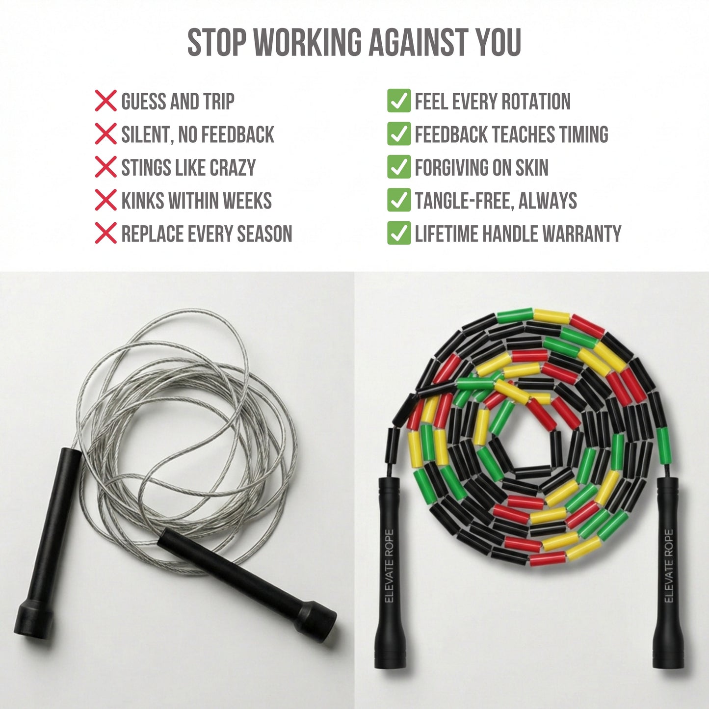 Rasta - Cuerda para saltar con cuentas