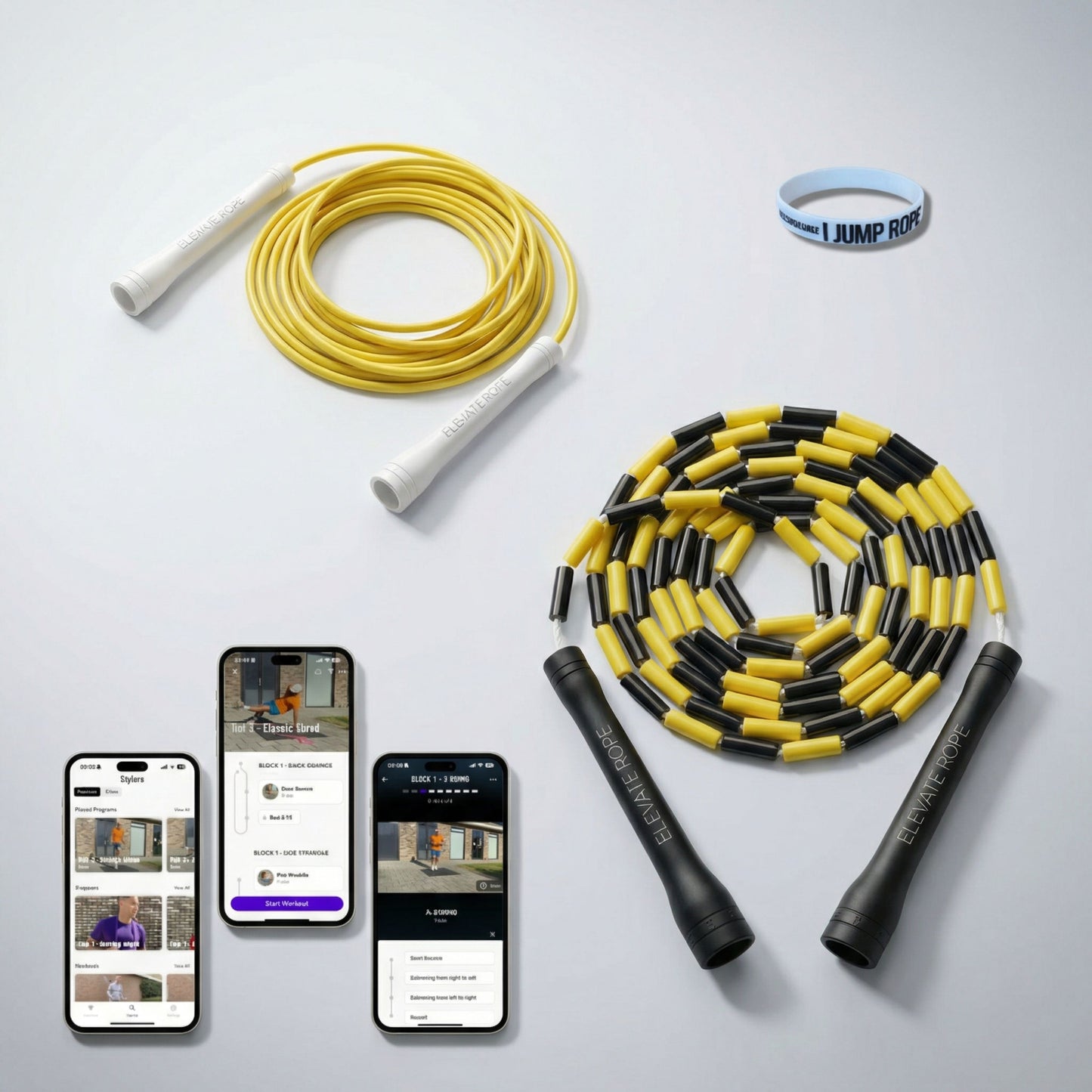 Ascent Jump Rope Starter Bundle – 2 Ropes + Band + App