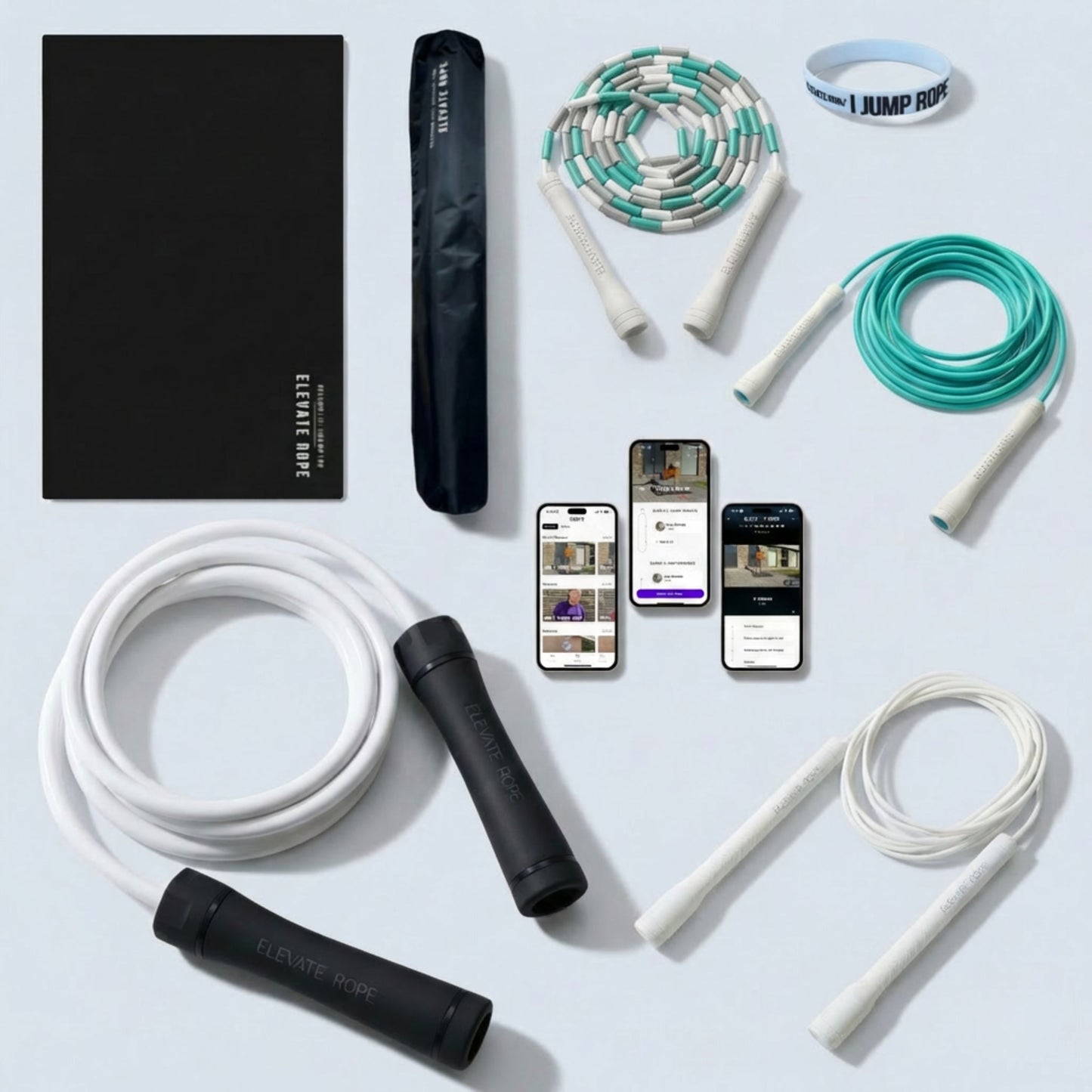 Ultimate Jump Rope Kit (Elevate) – 4 Ropes + Mat + Band + App