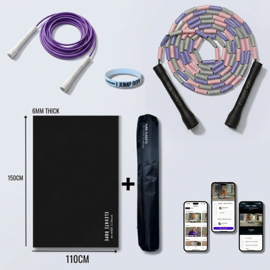 Beginner Jump Rope Kit – 2 Ropes + Mat + Band